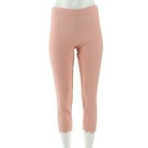 Isaac Mizrahi Petite 24/7 Stretch Crop Pants w/ Scallop Hem 2P New A308000